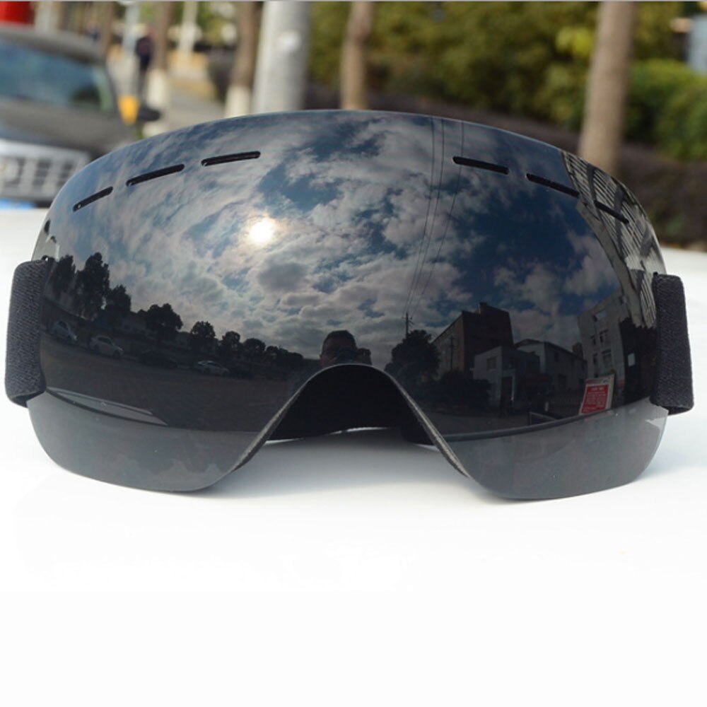 Winter Ski Goggles Unisex Snowboard Goggles Gear Skiën Sport Volwassen Eyewear Anti-Fog Uv Lens Abs Ski Mask Outdoor sport: Black