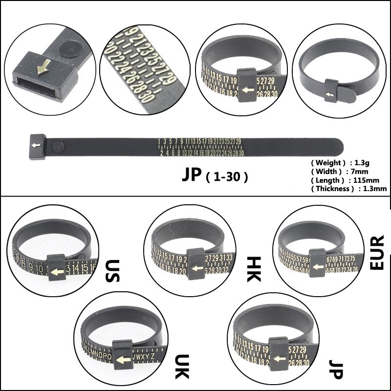 Professionelle Ring Dorn Stick Herrscher Vermesser Schmuck Werkzeuge US UK Japan EU HK Finger Gauge Ring Sizer Mess Größe Werkzeug set