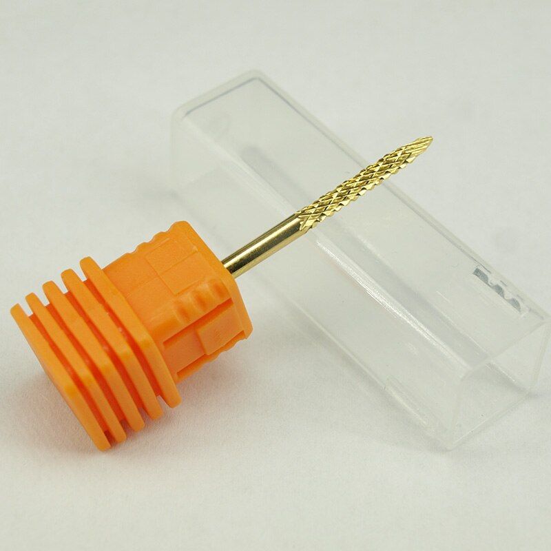 KIMAXCOLA Gold Carbide Nail boren Bramen Metalen Boren Cuticula Voor Manicure Elektrische Nagel Boor Accessoires, 2.35mm * FA0214