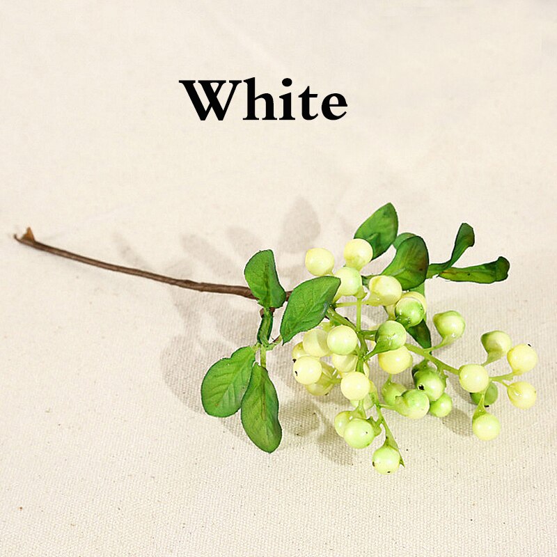 Moras artificiales decorativas para decoración del hogar, frutas y frutas, para oficina, fiestas, bodas y fiestas: White