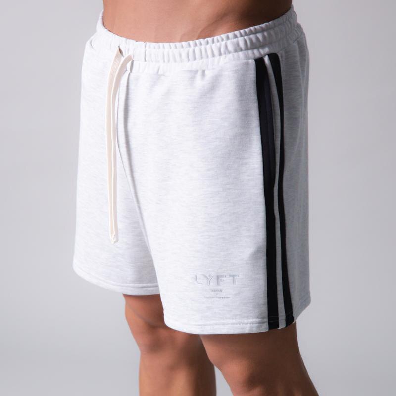 Short en coton à rayures latérales pour hommes, Short de Fitness, de jogging, pantalon court, bas d'entraînement, été: WHITE / XXL