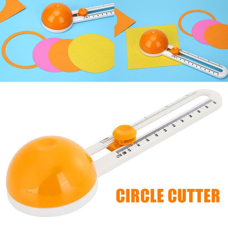 Cortador circular de plástico para cortar papel, suministros hechos a mano para el hogar, cortador circular de retales de forma redonda