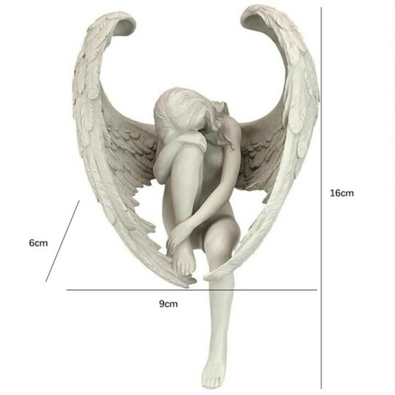 Figuras de hadas de ángel para el hogar, figuritas de resina para el jardín, accesorios de decoración artística D6