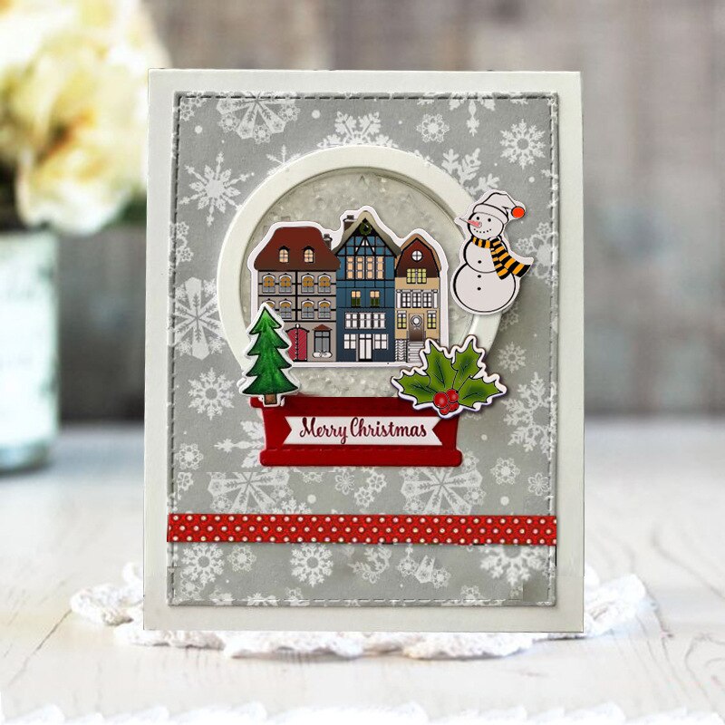 Julfrid glädje kärlek silikon klar genomskinlig stämpel och skärformar scrapbooking stämplar med dies