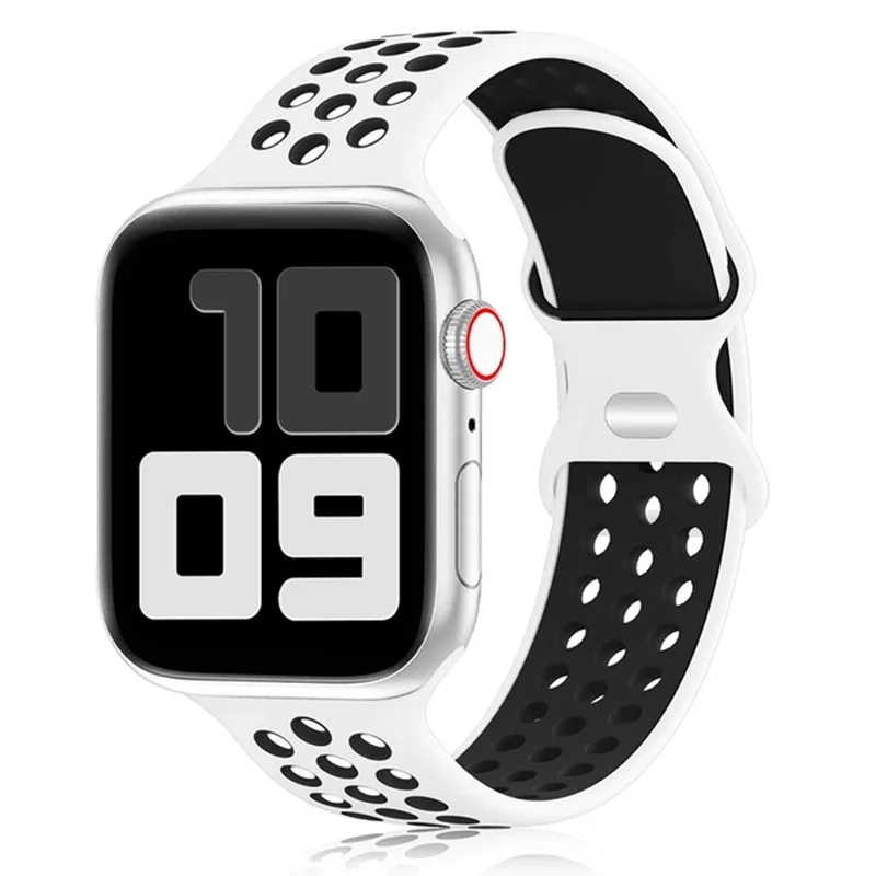Bracelet de Sport pour Bracelets de montre Apple 44mm 45mm Ultra 2 49mm 40mm 41mm 42mm 45 44mm Bracelet en Silicone IWatch série 9 8 SE 7 3 bandes: S / Charbon noir / 14mm