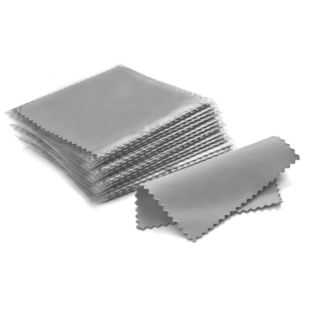 Smykker anti-lakering sølv poleringsklud renseklud aftørringsklud af sterlingsølvguld platin 50 stk / sæt: Grå