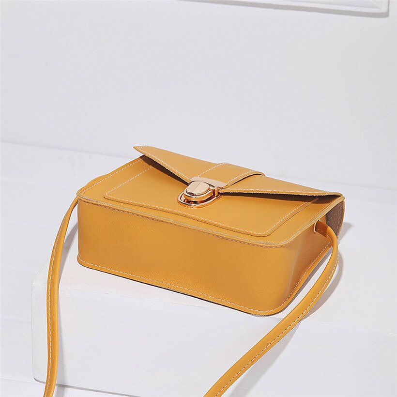 Women PU Leather Pure Color Messenger Bag Chest Female Cross Body Bag Single Shoulder Hasp Mini Handbags