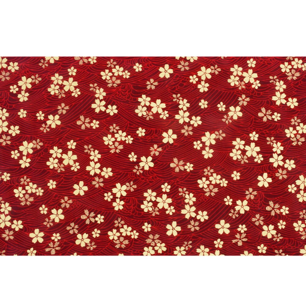 Cotton Japanese Sewing Fabric Red, Navy Blue With Golden Blossom Bronzing Fabric, Making Purse, Headband Material: 1 / 100x145cm