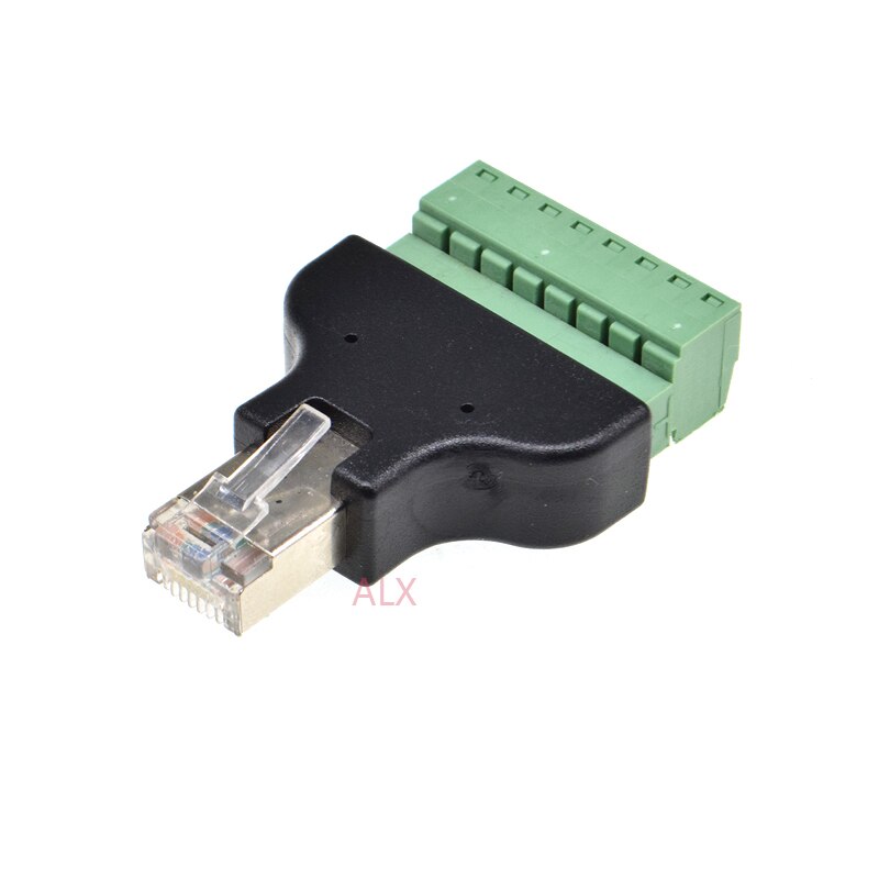 RJ45 Ethernet MALE TO 8 PIN SCREW TERMINAL converter RJ45 plug connector adapter for cctv dvr