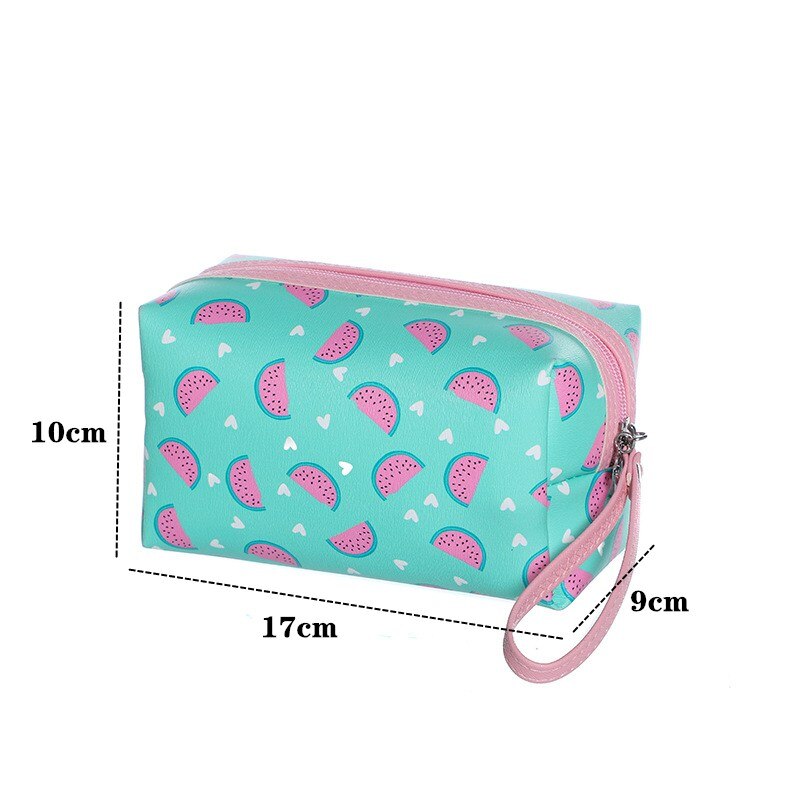 PURDORED 1 Pc Cute Women Cosmetic Bag PU Leather Girl Makeup Bag Female Beauty Case Travel Portable Toiletry Makeup Case Bag