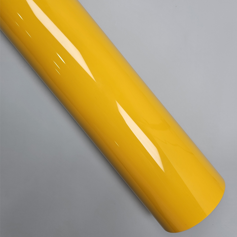 Højglans gul bilklistermærke indpakning vinylfolie klistermærker på bilfilm dæksel indpakningsfolie klæbende vinyl til motorcykelklistermærker