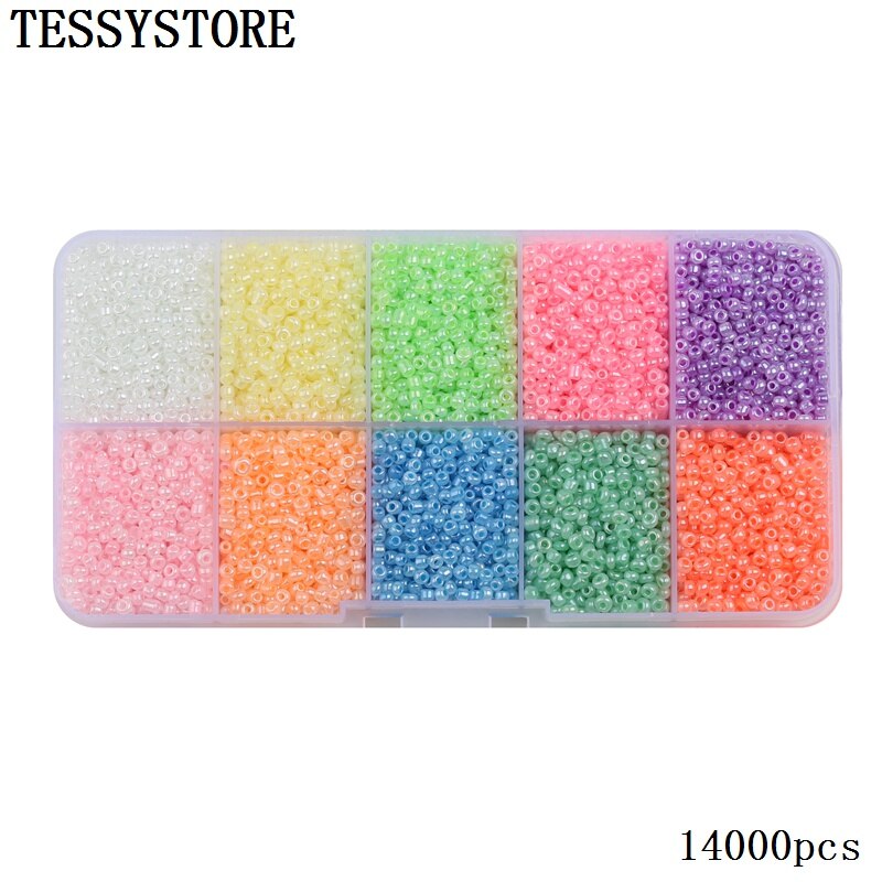 TESSYSTORE coffret 2mm perles de rocaille en verre breloque tchèque cristal entretoise perles de verre pour la fabrication de bijoux anneaux bricolage accessoires faits à la main: A385