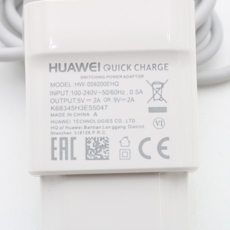 Huawei 9V2A EU ladegerät QC 2,0 Schnell Ladung Adapter USB Typ-c Für nova3 3i 4 ehre 9 8x p7 p8 p9 p10 p20 lite Kamerad 7 8 9