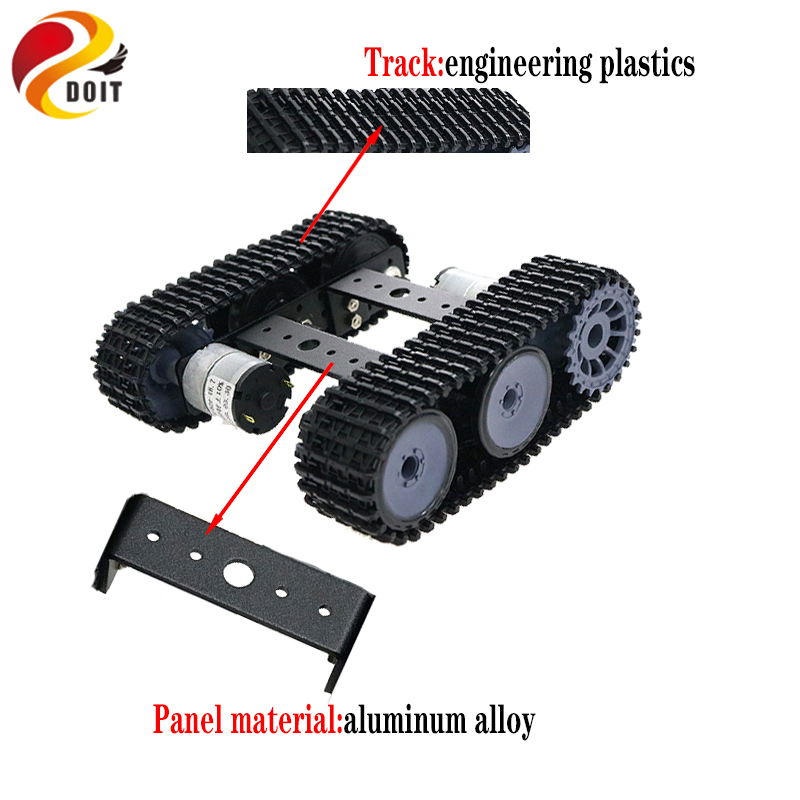 Unassembled Smart Crawler Robot Education Mini TP100 Metal RC Tank Chassis Kit High Torque 33GB-520 DC Motor DIY For Arduino
