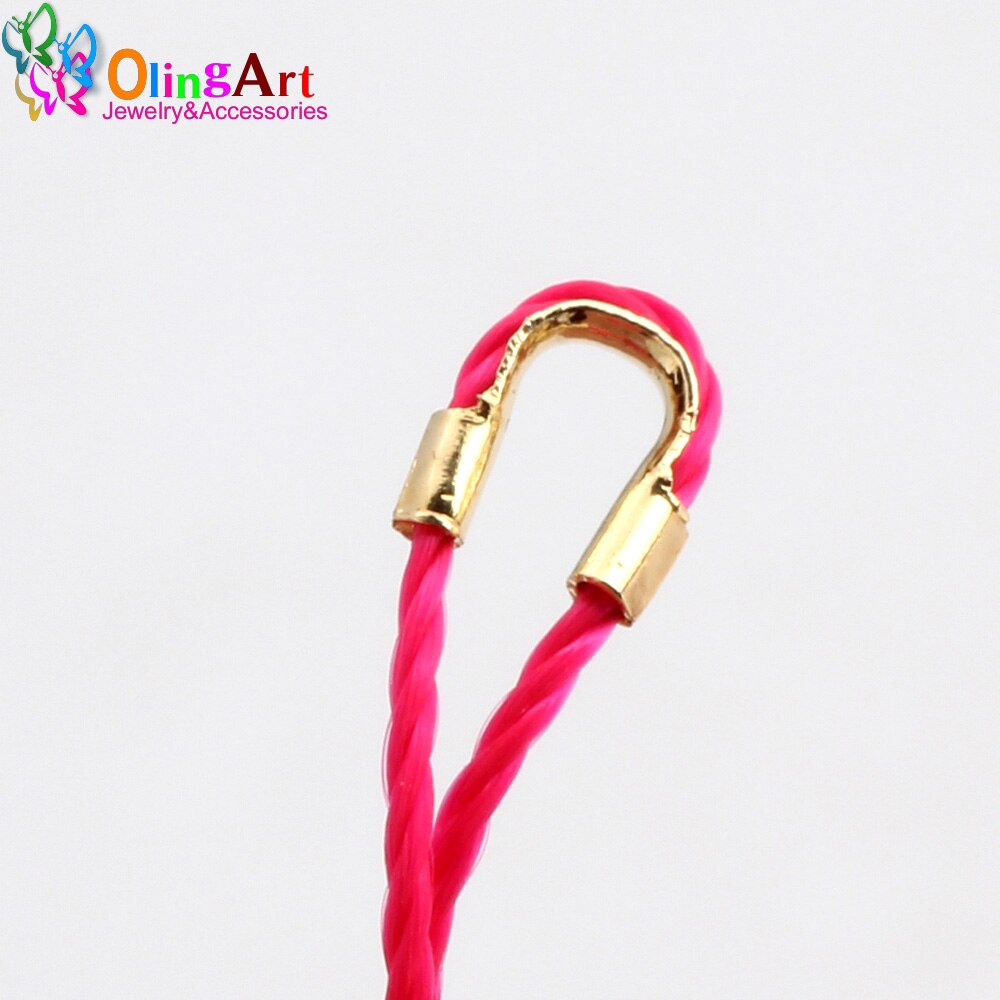 OlingArt 4MM 60pcs Plating Rhodium/Gold Copper &quot;U&quot; shaped positioning tube Crimp Various cords DIY Jewelry Making