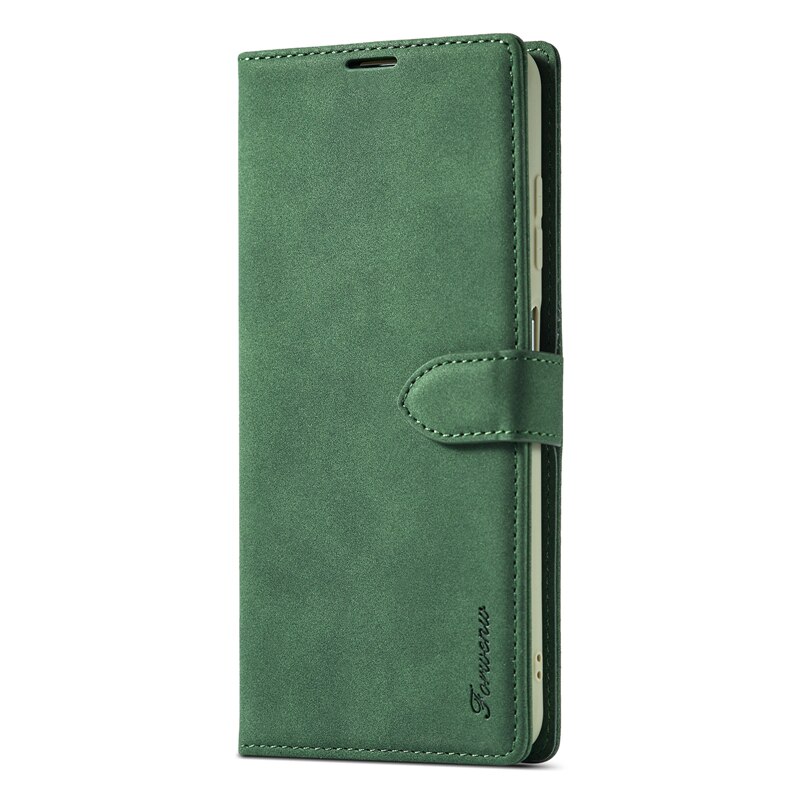 Capa de couro de luxo para samsung galaxy, para s21 ultra, s21 plus, carteira, capa dobrável, s21: For Samsung S21 / Verde