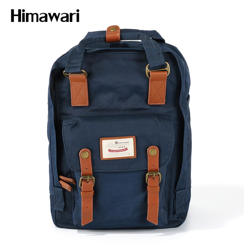 Himawari-Mochila de nailon impermeable para mujer, morral escolar de gran capacidad, bolso de viaje para ordenador portátil, no1: NO-28 Navy Blue