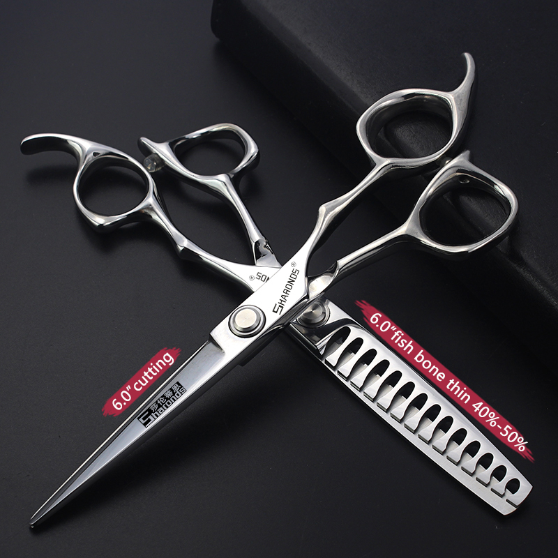 6-Inch Haarknipper, Platte Schaar, Dunne Tandenschaar, Professionele Tondeuse, Huishoudelijke Schaarset.: WHITE
