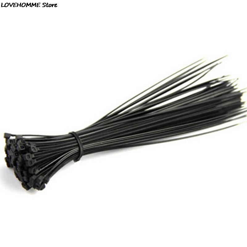 100 Stuks 100 Mm Zwart Netwerk Nylon Plastic Cable Zip Tie Cord Strap Plastic Zip Trim Wrap Kabel Lus ties Wire Zelfsluitende