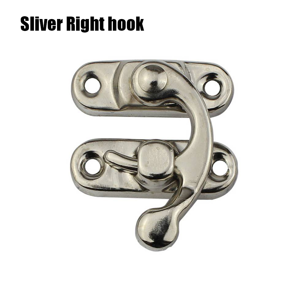 4 set antik brons/guld/silver järnhänglås hasklås för mini smyckeskrin i trä med skruvar möbelbeslag: 3 tum / Beige