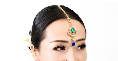 Intia pakistan tyttö tanssi lisävaruste nainen tanssiesitys kulmakarvat lisävaruste ampua päähineet lady headdress: F