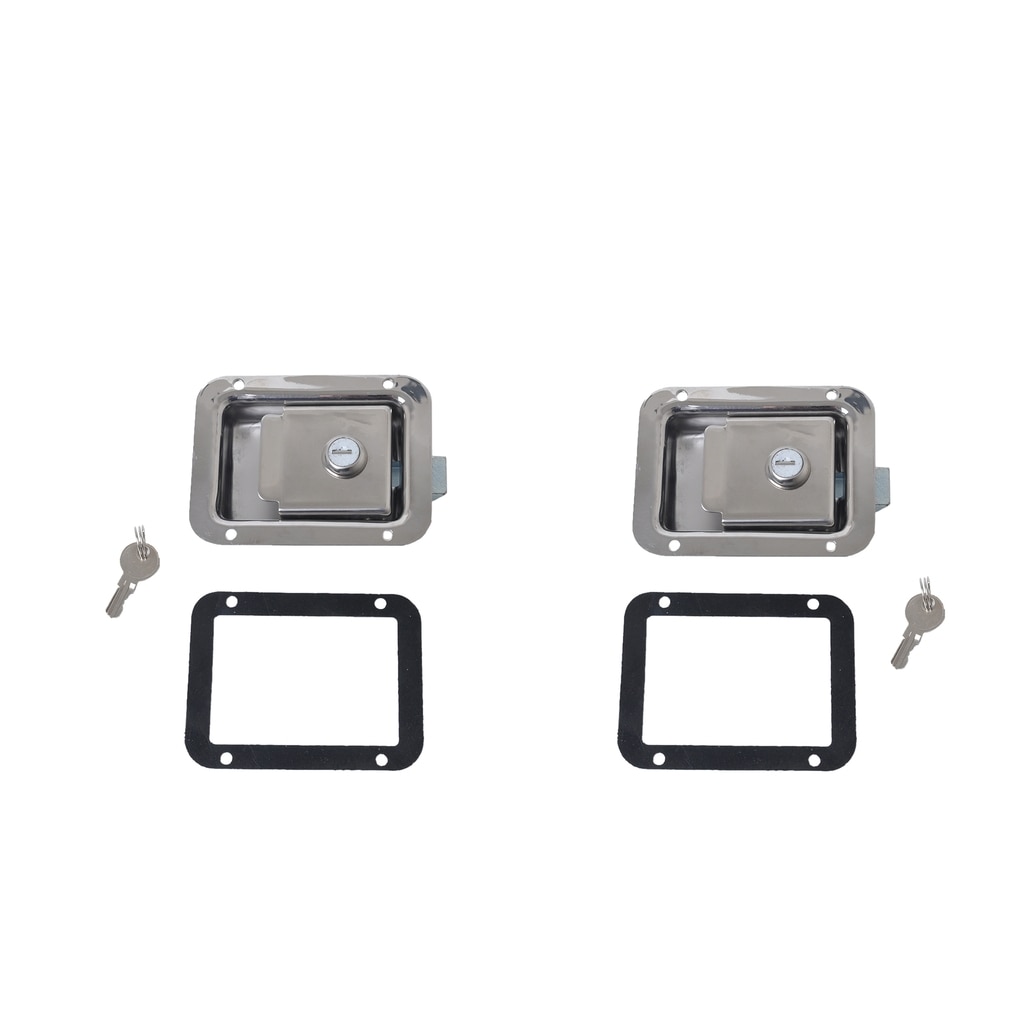 2pcs Marine Boat Car Truck Trailer Camp Stainless Steel Handle Lock Tool Box Paddle Slam Latch - Locking Style with Keys