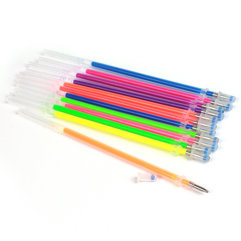 48 stk flerfarvet farve gel penne genpåfyldning rollerball pastel neon glitter pen tegning farver pen tegning farver børste pen sæt