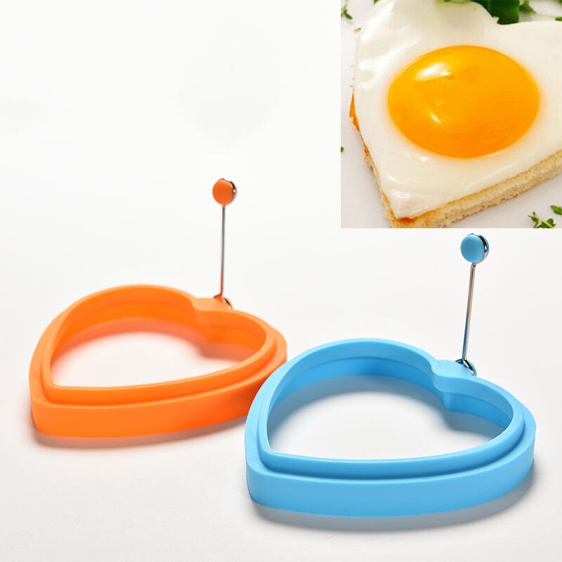 1pc silikone hjerteform skimmel til æg stegt æg ring pandekager form til æg madlavning værktøj