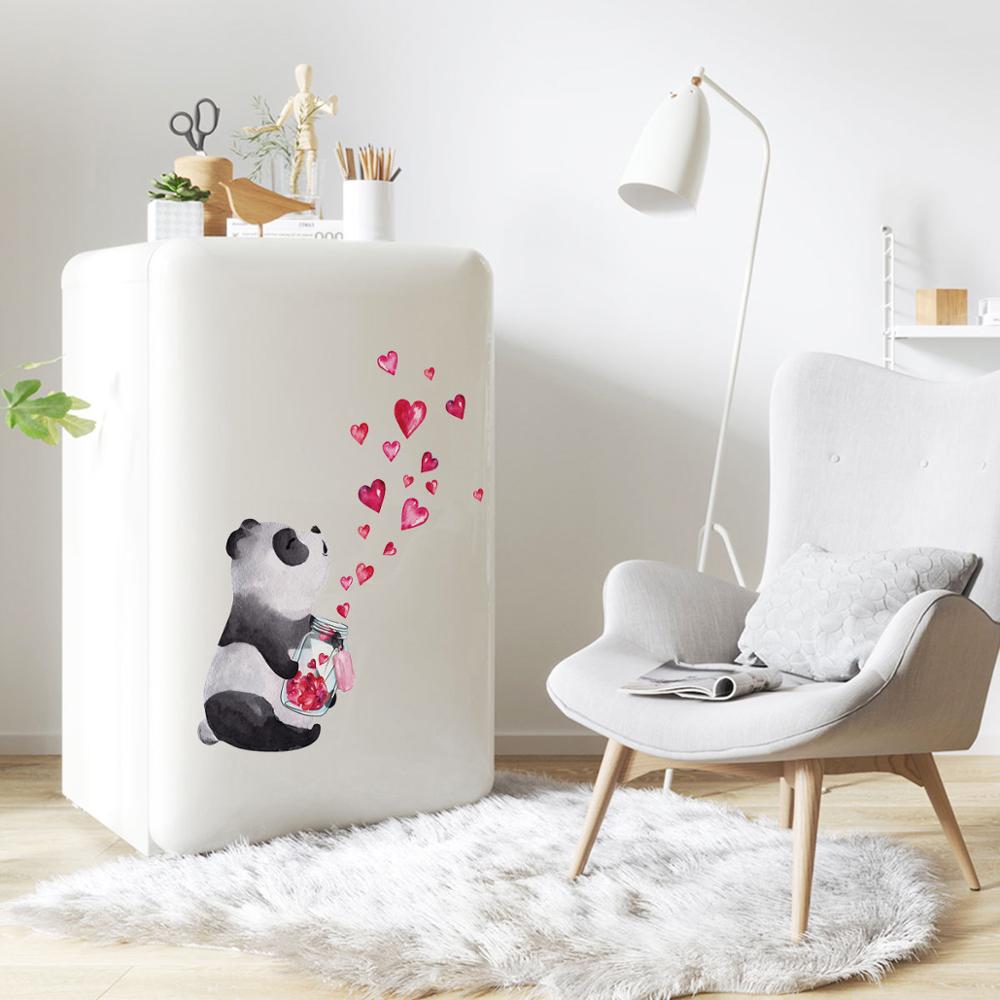 Kinesisk stil handritad panda väggdekal väggmålning konst vardagsrum sovrum skåp heminredning söta klistermärken