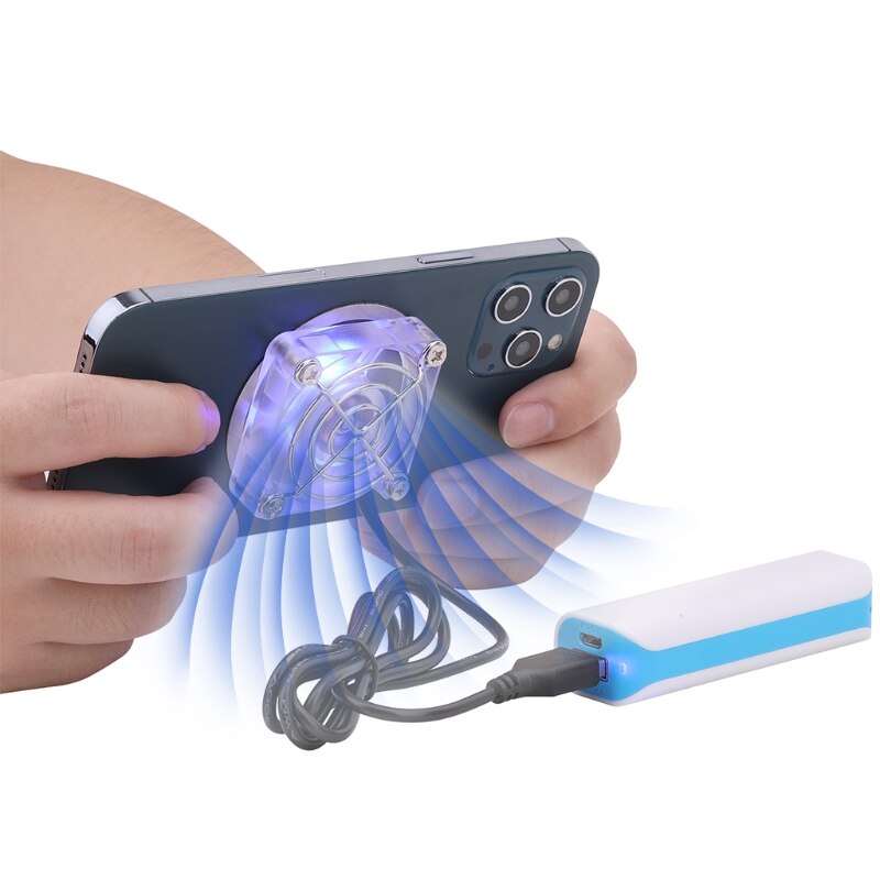 Mini Mobile Phone Cooling Fan Magnetic USB Charging Cell Phone Cooler for Phone Pad Gaming Quiet Silence