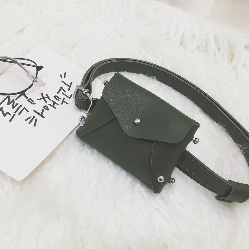 Bolsa de con remaches para niña, riñonera bonita, bandolera de hombro para niña, Mini bolsa cuadrada para niños: Verde