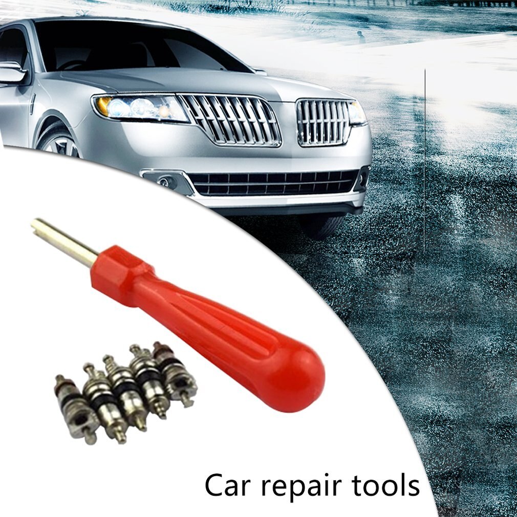 Automobiel Autoband Ventiel Core Remover Installer Gereedschap Met 5 Ventielen Band Reparatie Tool Kit
