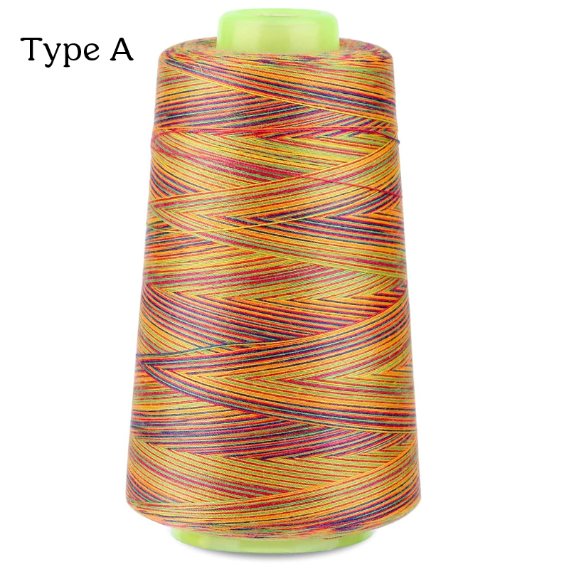 Nonvor 3000 Yards Rainbow Sewing Thread Multifunctional Polyester Sewing Thread for Regular Sewing Quilting Overlock Embroidery: Type A