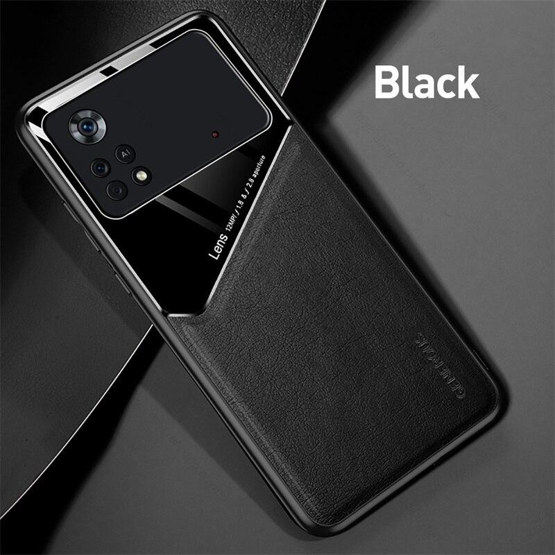 Luxus Leder Magnetische Abdeckung Für Xiaomi Poco X4 Pro 5G NFC 2201116PG 6.67 &quot;Weichen Stoßfest Stoßfänger Schützen Fundas x4Pro X 4 Pro: For Poco X4 Pro 5G / Black-02