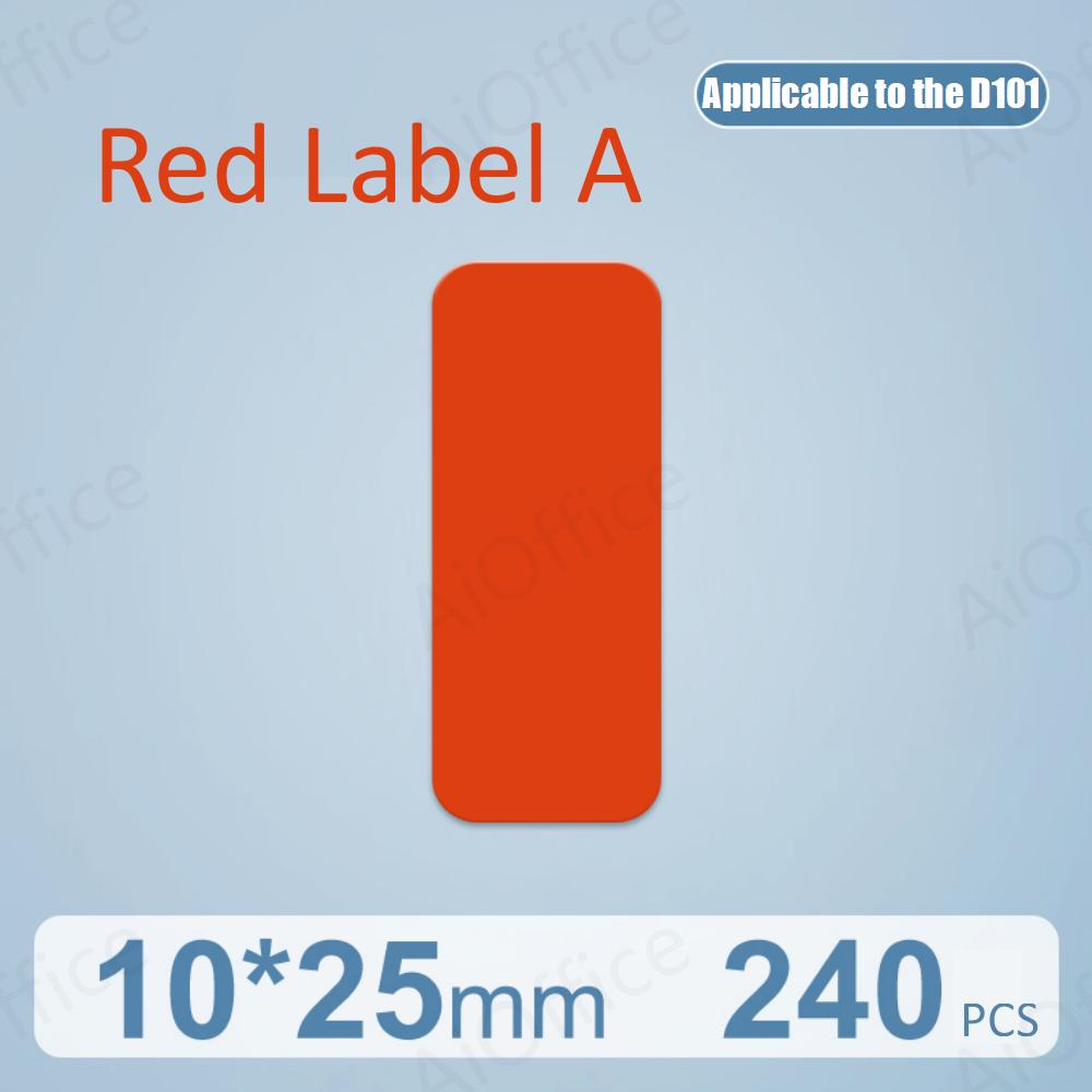 NIIMBOT D101 D11 0 Mini białe naklejki etykiety drukarki anty-olej wodoodporny odporny na rozdarcie dla supermarketu metka z ceną rolkę papieru: Red 10X25mm