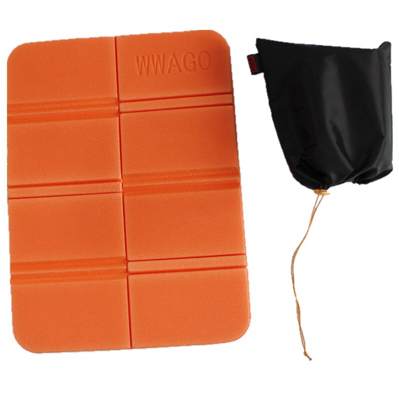 XPE 8 Folder Camping Mat Folding Portable Small Cushion Seat Pad Moisture-Proof Waterproof Prevent Dirty Picnic Mat Beach Pad: Orange With Bag
