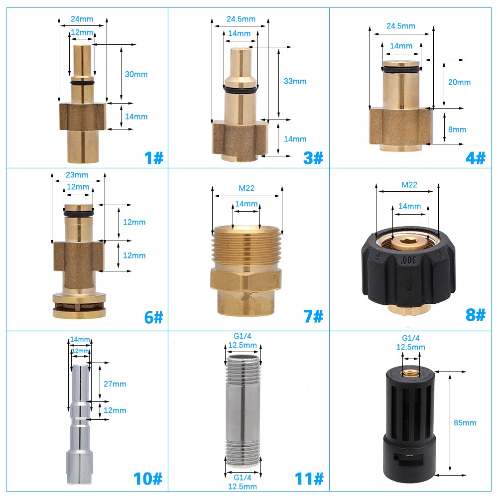 HD/ HDS Pressure Washers Connecting Garden Hose Car Washer M22 Pressure Washer Connector Nozzler Washer Adapter For Karcher
