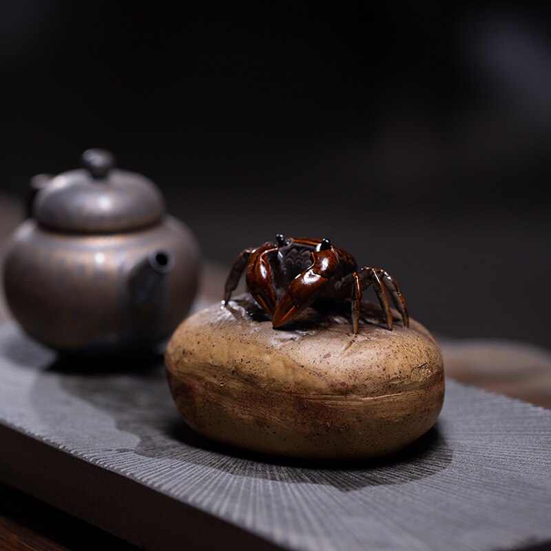 Tangpin keramiske tæpper krabbe kinesisk te tilbehør