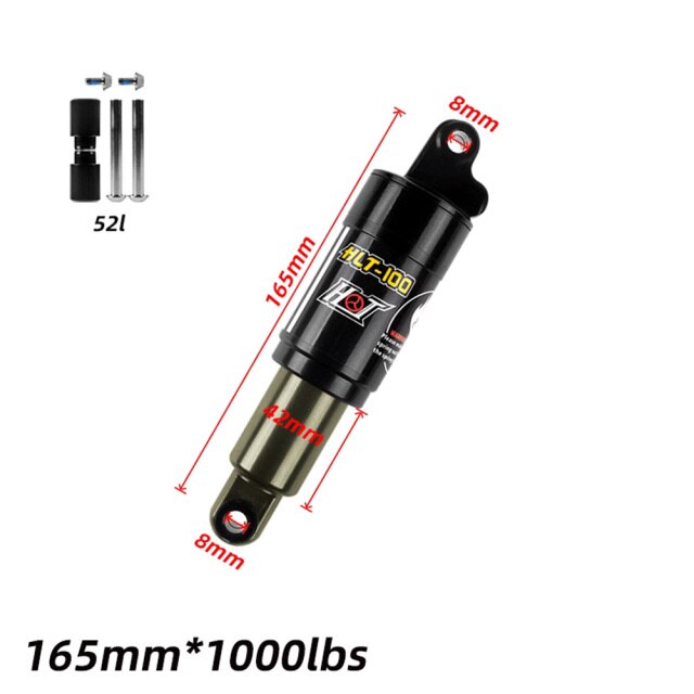 HLT-100 Suspension Shock Mountain Bike MTB Air Rear Shock Bicycle Aluminum: 165mm 1000bl 52L