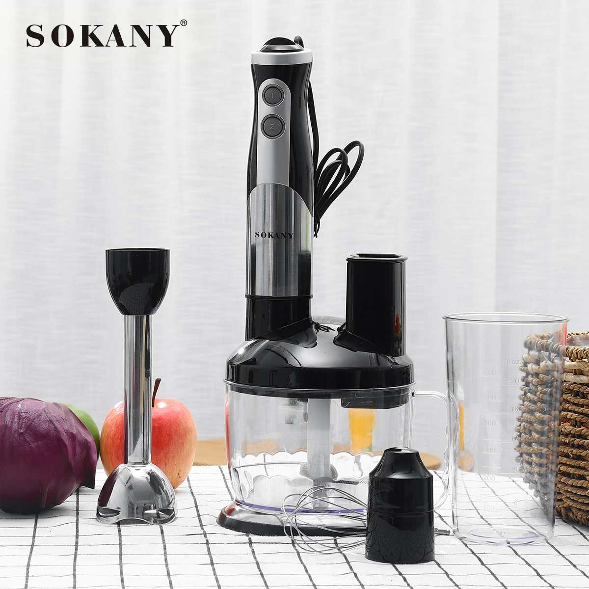 Sokany 8- in -1 700w roestvrijstalen staafmixer elektrische mixer groente vleesmolen 700ml hakmolen garde
