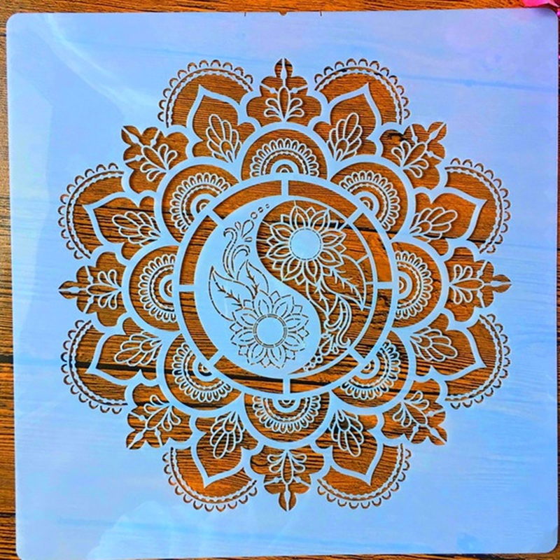 30*30cm Size DIY Craft Mandala Stencils for Painting on Wood,Fabric,Walls Art Scrapbooking Stamping Album Embossing Paper Cards: 30x30cm-IJ