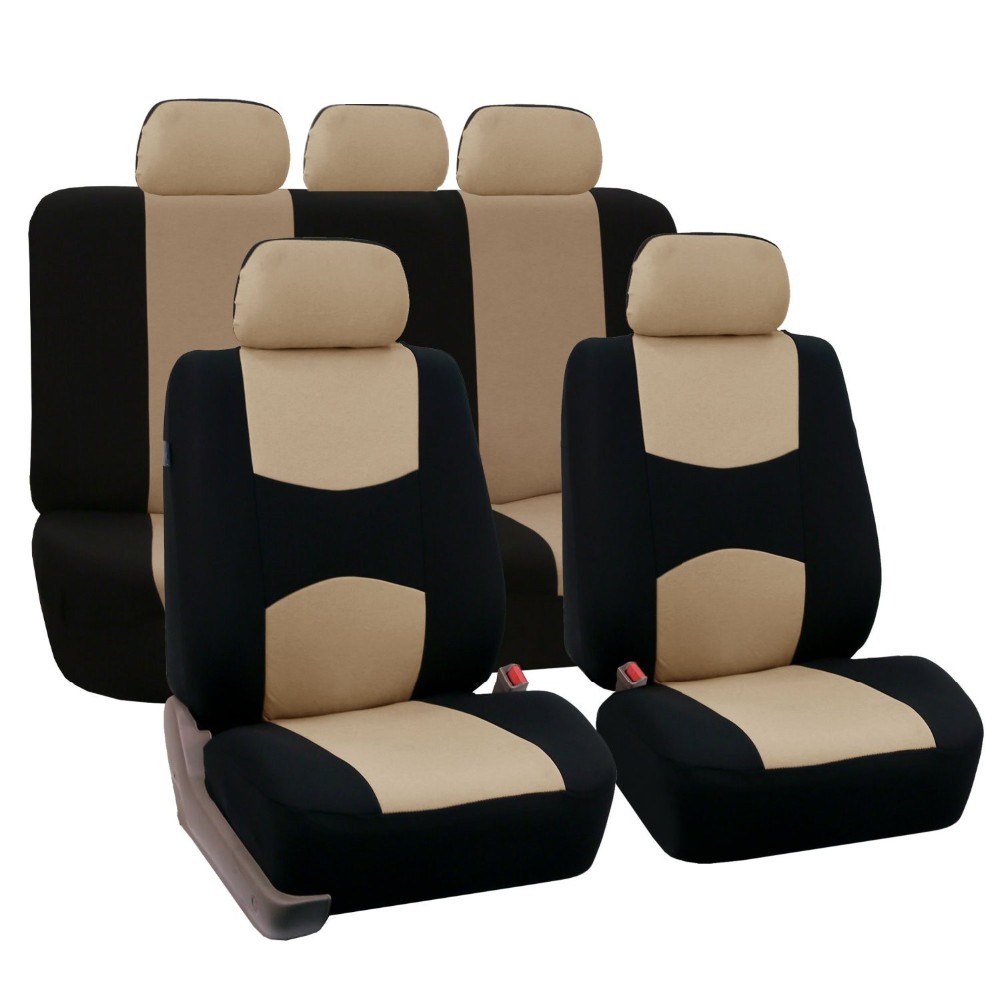 Juego completo de fundas para autos funda asientos automovil de automóviles para fundas de protección de asientos fundas para asientos de vehículos Accesorios universales para automóviles de automóviles: beige