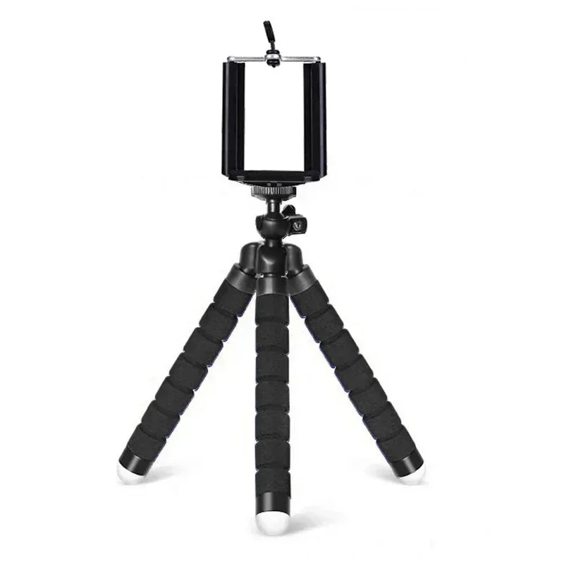 Statywy Statyw do telefonu Uchwyt do aparatu komórkowego Klip do smartfona Monopod Tripe Stand Octopus Mini statyw Stativ do telefonu: Black