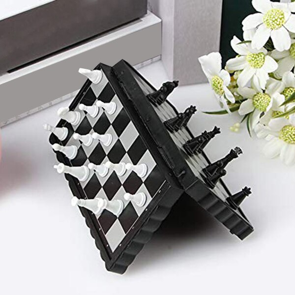 5x5 Inch Chess Portable Plastic Folding Board With netic Chess Game Mini Chess Set Puzzle Party Family Event