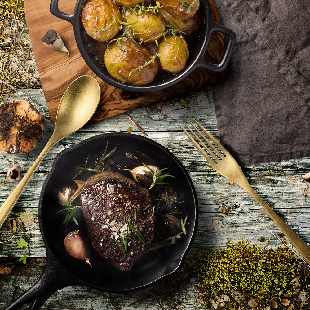 4 stk/sett retro bestikk middagssett gammelt servise 304 rustfritt stål gullgaffel skje kniv sett bestikk servise restaurant