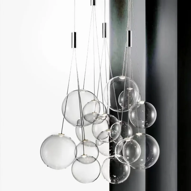 Moderne Minimalistische Slaapkamer Restaurant Hanglamp Trap Bubble Ball Hotel Lobby Teller Decoratieve Glazen Verlichting