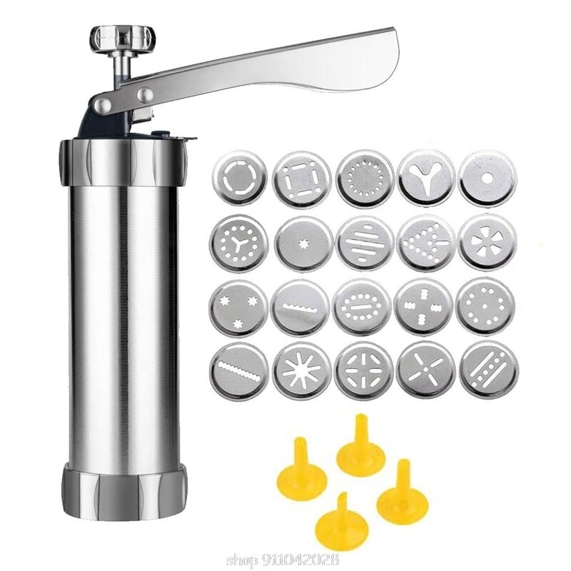 Cookie Presse Pistole Bausatz, DIY Keks Hersteller und Churro Hersteller mit 20 Dekorative Schablone Scheiben und 4 Glasur Tipps N23 20: Ursprünglich Titel