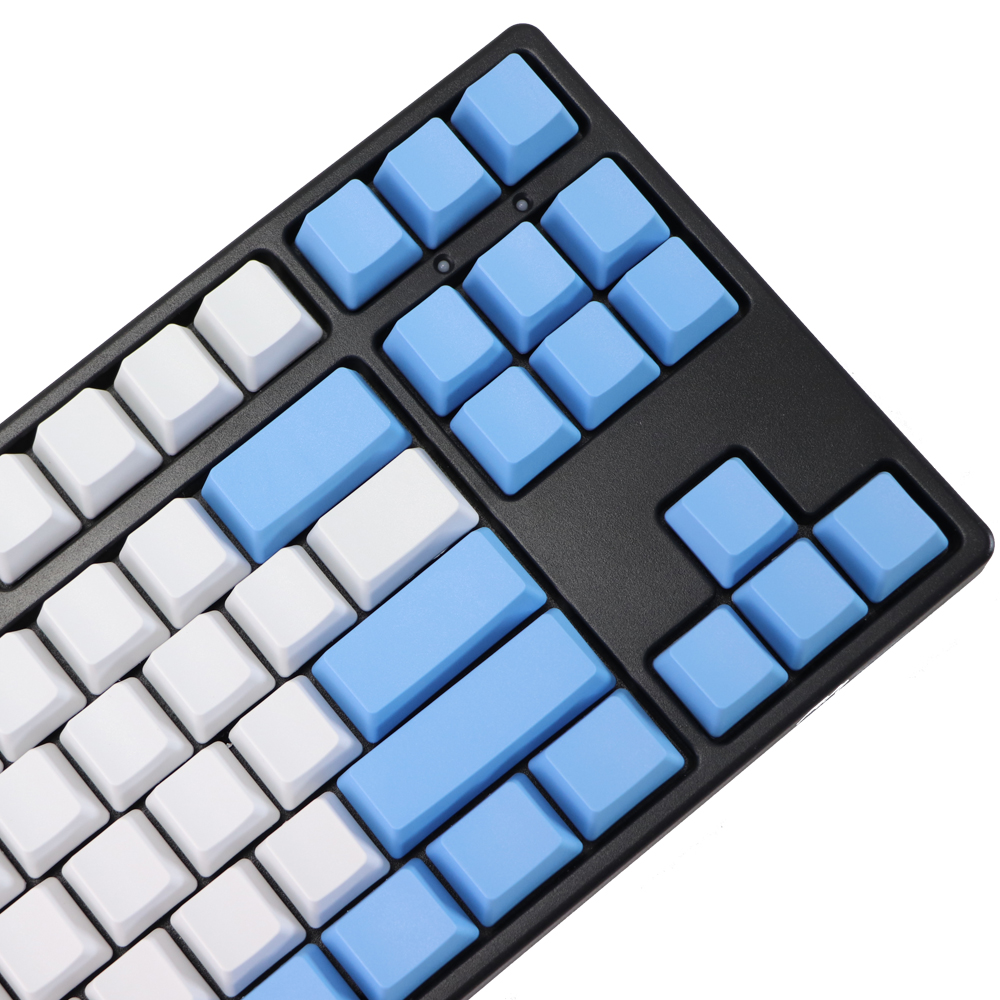 Blank 87 keys ANSI ISO layout Thick PBT Keycap White Blue Raindrop color matching keycaps OEM