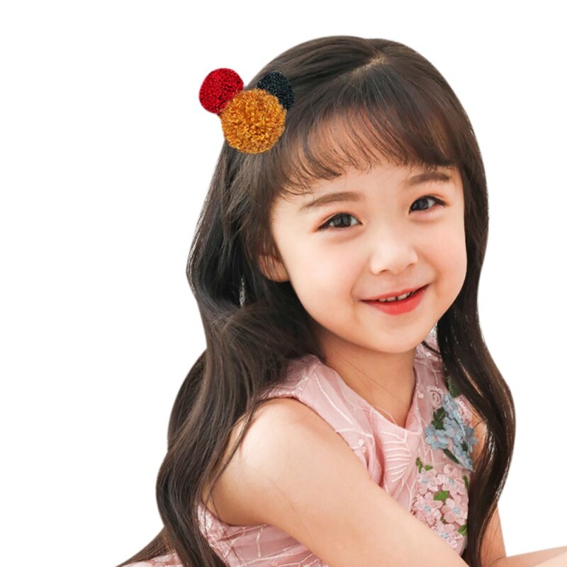 Girls Pin Cartoon Small Hair Candy Color Ball Children's Duckbill Clips Hair Pins Girl Bangs Clip Card Hair Accessories