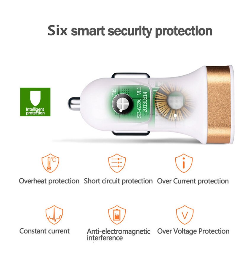 Auto Car Charger Mini Voltage Current Display 2USB 2.1A Car-Charger Best Voltage Warning Charge For Cellphone Tablet